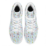 Watercolor Cartoon Cow Pattern Print High Top Leather Sneakers