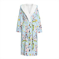 Watercolor Cartoon Cow Pattern Print Hooded Bathrobe