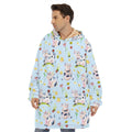 Watercolor Cartoon Cow Pattern Print Hoodie Blanket