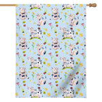 Watercolor Cartoon Cow Pattern Print House Flag