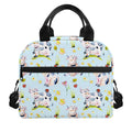 Watercolor Cartoon Cow Pattern Print Insulated Lunch Bag