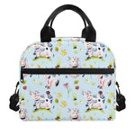 Watercolor Cartoon Cow Pattern Print Insulated Lunch Bag