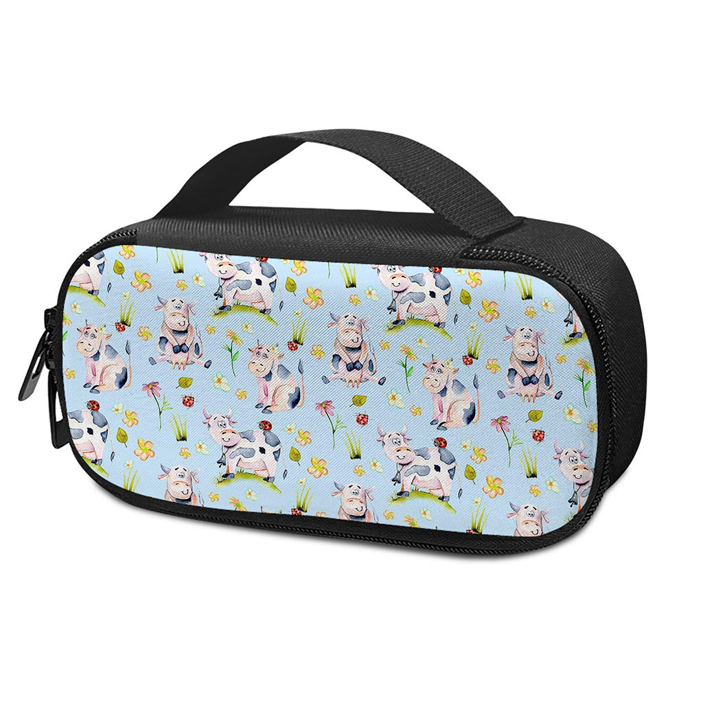 Watercolor Cartoon Cow Pattern Print Insulin Cooler Travel Case