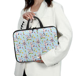 Watercolor Cartoon Cow Pattern Print Laptop Sleeve With Handle