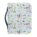 Watercolor Cartoon Cow Pattern Print Leather Bible Cover