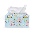 Watercolor Cartoon Cow Pattern Print Leather Tissue Box Cover