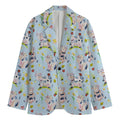 Watercolor Cartoon Cow Pattern Print Men's Cotton Blazer