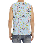 Watercolor Cartoon Cow Pattern Print Men's Fitness Tank Top
