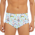 Watercolor Cartoon Cow Pattern Print Men's Triangle Swim Briefs