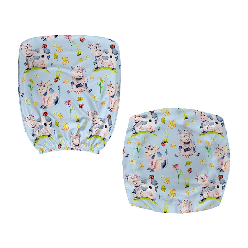Watercolor Cartoon Cow Pattern Print Office Chair Cover