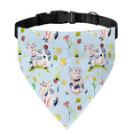 Watercolor Cartoon Cow Pattern Print Over The Collar Dog Bandana