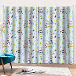 Watercolor Cartoon Cow Pattern Print Pencil Pleat Curtains