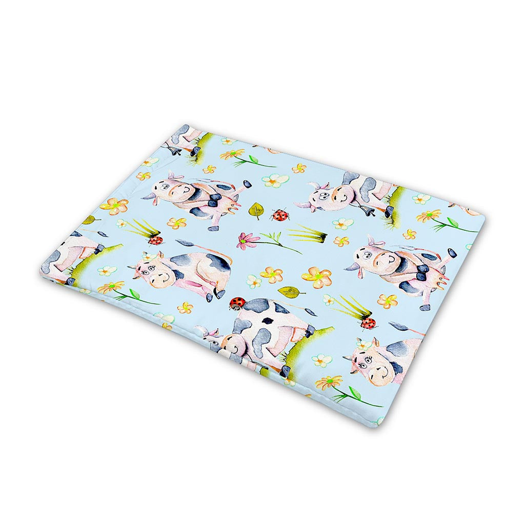 Watercolor Cartoon Cow Pattern Print Pet Cooling Mat Cover