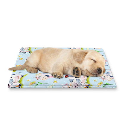 Watercolor Cartoon Cow Pattern Print Pet Cooling Mat Cover