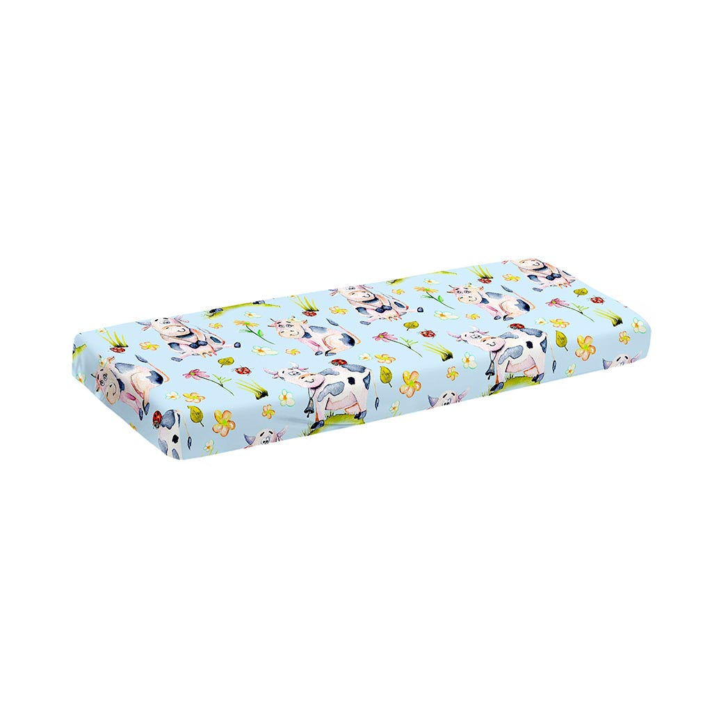 Watercolor Cartoon Cow Pattern Print Piano Keyboard Cover