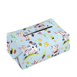 Watercolor Cartoon Cow Pattern Print Rectangle Tissue Box Cover
