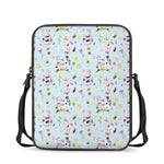 Watercolor Cartoon Cow Pattern Print Rectangular Crossbody Bag