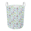 Watercolor Cartoon Cow Pattern Print Round Laundry Basket