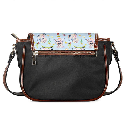 Watercolor Cartoon Cow Pattern Print Saddle Bag