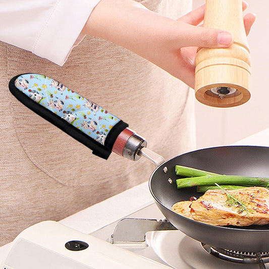 Watercolor Cartoon Cow Pattern Print Skillet Handle Cover