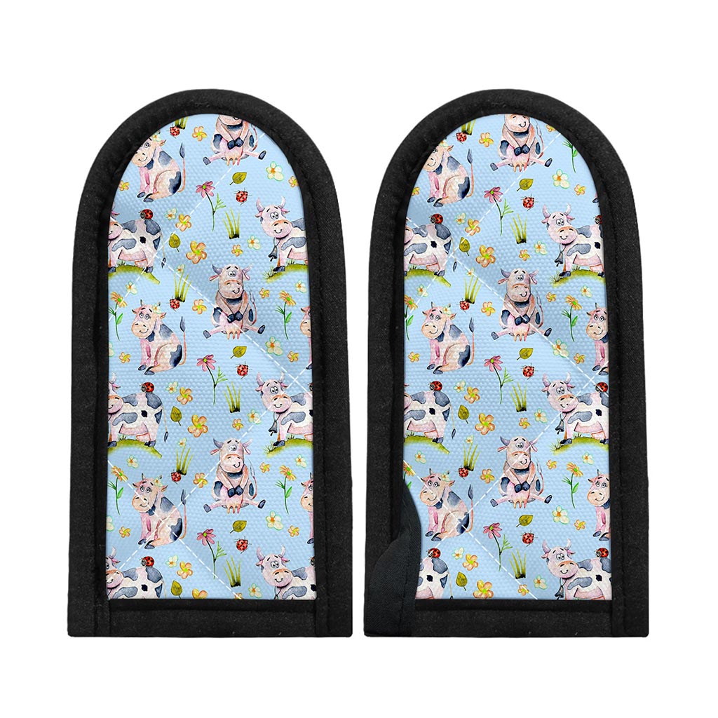 Watercolor Cartoon Cow Pattern Print Skillet Handle Cover