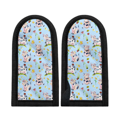 Watercolor Cartoon Cow Pattern Print Skillet Handle Cover