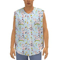Watercolor Cartoon Cow Pattern Print Sleeveless Baseball Jersey
