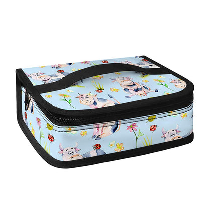 Watercolor Cartoon Cow Pattern Print Small Lunch Bag