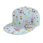 Watercolor Cartoon Cow Pattern Print Snapback Cap