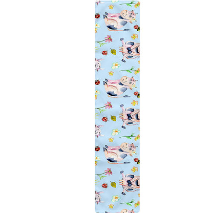Watercolor Cartoon Cow Pattern Print Table Runner