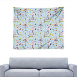 Watercolor Cartoon Cow Pattern Print Tapestry