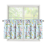 Watercolor Cartoon Cow Pattern Print Tier Curtains