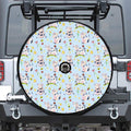 Watercolor Cartoon Cow Pattern Print Tire Cover With Camera Hole