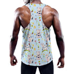Watercolor Cartoon Cow Pattern Print Training Tank Top