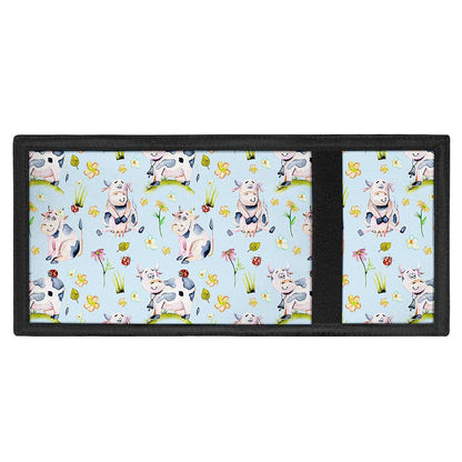 Watercolor Cartoon Cow Pattern Print Trifold Wallet
