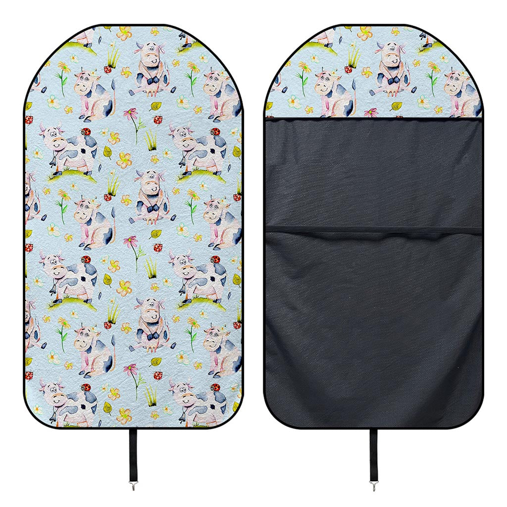 Watercolor Cartoon Cow Pattern Print Waterproof Car Seat Cover