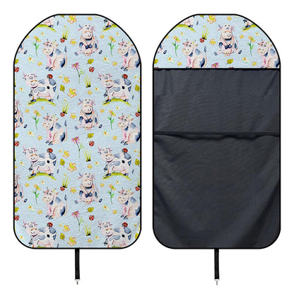 Watercolor Cartoon Cow Pattern Print Waterproof Car Seat Cover