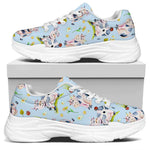 Watercolor Cartoon Cow Pattern Print White Chunky Shoes