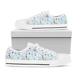 Watercolor Cartoon Cow Pattern Print White Low Top Sneakers