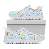 Watercolor Cartoon Cow Pattern Print White Running Shoes