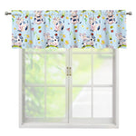 Watercolor Cartoon Cow Pattern Print Window Valance
