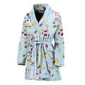 Watercolor Cartoon Cow Pattern Print Women's Bathrobe