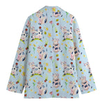 Watercolor Cartoon Cow Pattern Print Women's Blazer