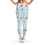 Watercolor Cartoon Cow Pattern Print Women's Leggings