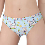 Watercolor Cartoon Cow Pattern Print Women's Panties