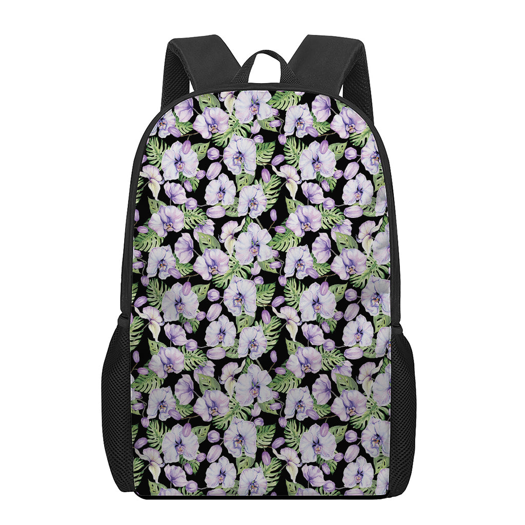 Watercolor Cattleya Pattern Print 17 Inch Backpack