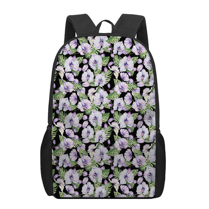 Watercolor Cattleya Pattern Print 17 Inch Backpack