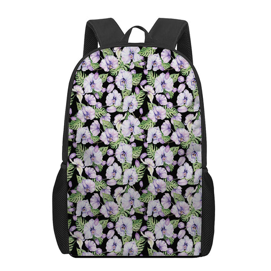 Watercolor Cattleya Pattern Print 17 Inch Backpack