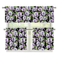Watercolor Cattleya Pattern Print 3 Piece Kitchen Curtains