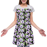 Watercolor Cattleya Pattern Print Adjustable Apron